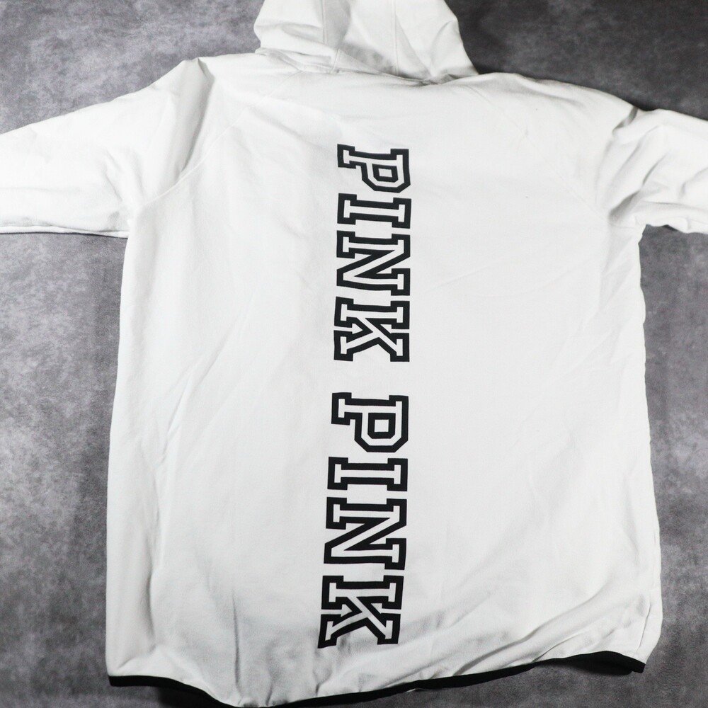 Victoria's Secret PINK White Full Zip Asymmetrical Hoodie - Picture 6 of 6